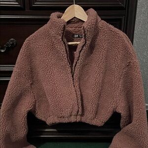 Mauve Jacket Plush Cropped Design